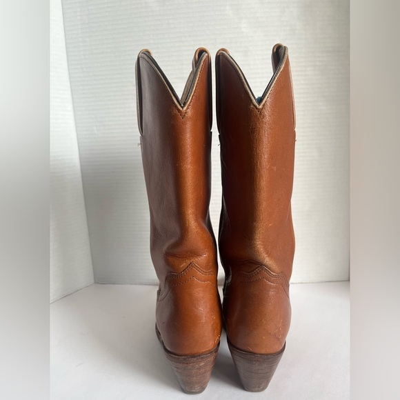 Vintage Frye Boots Genuine Leather Pull-on Western Boots Brown Women’s US 8 - Picture 3 of 16